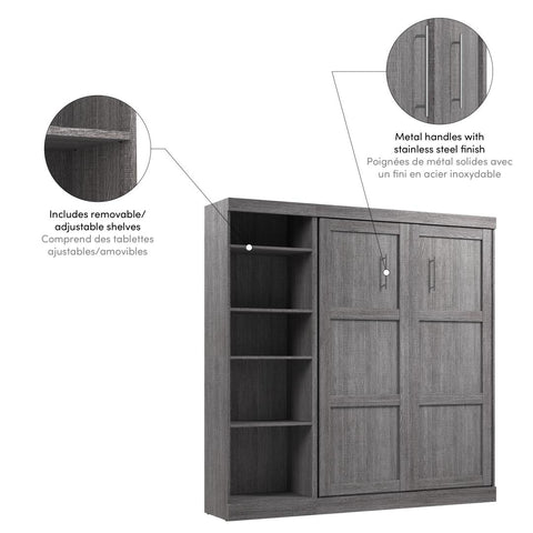 Full Murphy Bed with Shelving Unit (84W)