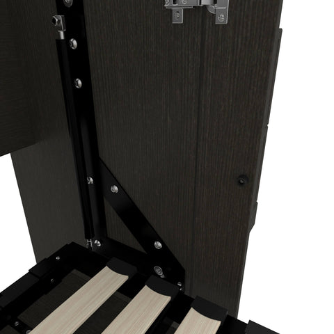 Queen Murphy Bed and 1 Storage Unit with Mobile Nightstand and Desk (118”)