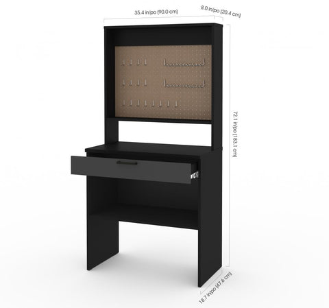 4-Piece Set including a Workbench with Pegboard and Stackable Storage Cabinets