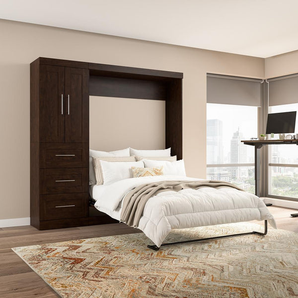 Full Murphy Bed with Closet Organizer with Drawers (84W)