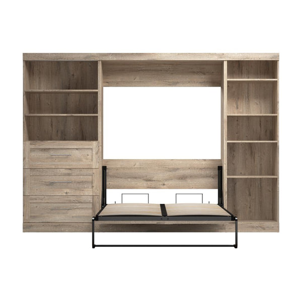 Full Murphy Bed with Shelving and Drawers (120W)