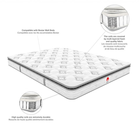 Queen Murphy Bed with Mattress and 1 Storage Unit (86W)