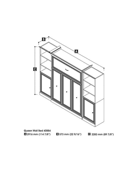 Queen Murphy Bed and 2 Closet Organizers with Doors (115W)
