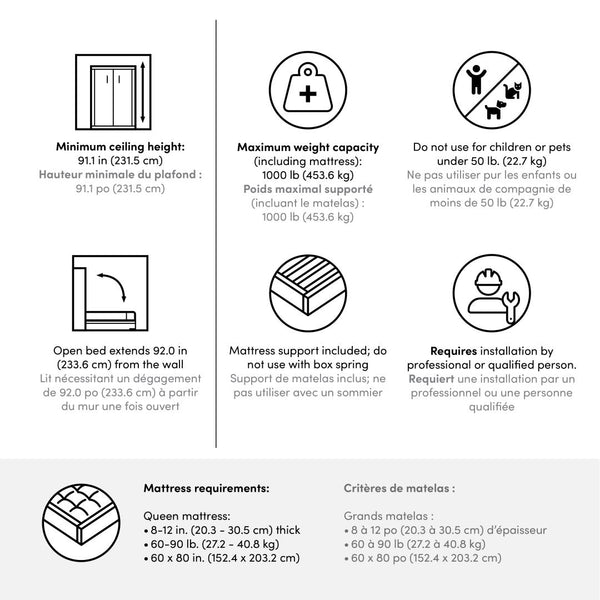 Queen Murphy Bed with 2 Shelving Units (137W)