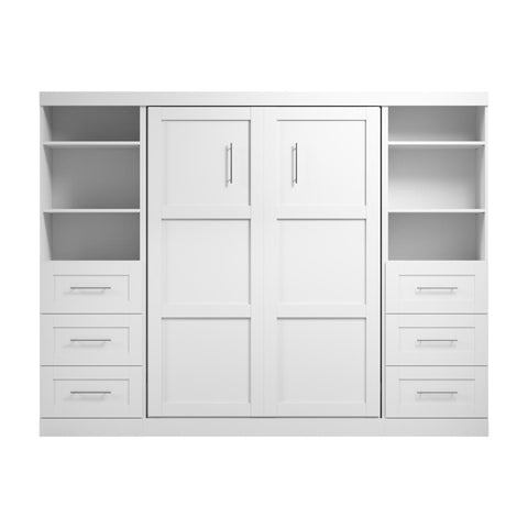 Full Murphy Bed and 2 Shelving Units with Drawers (109W)