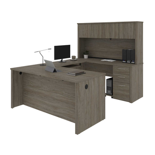 66W U-Shaped Executive Desk with Pedestal and Hutch