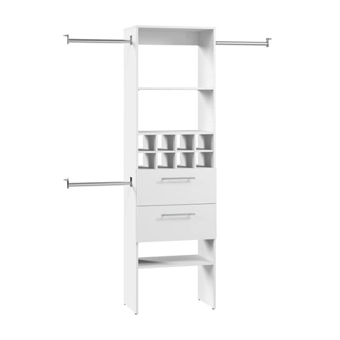 Closet Kit with Shelves, Clothing Rods, Drawers & Cubbies, 24W x 15D