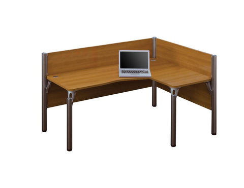 Right L-Shaped Single Office Cubicle with Low Privacy Panels