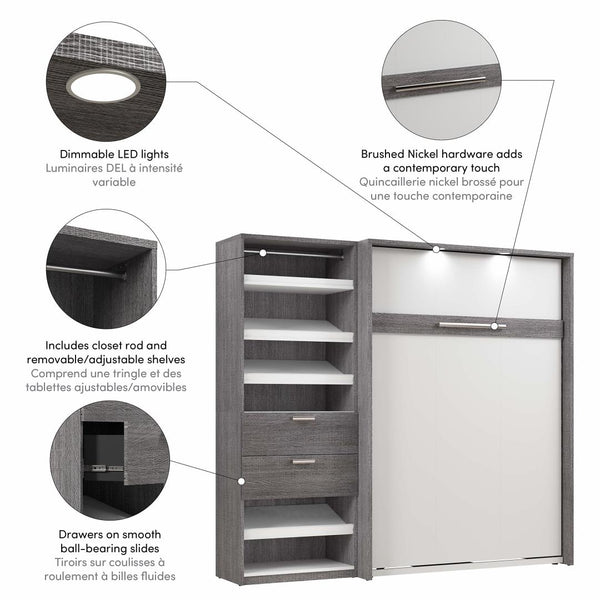 Full Murphy Bed with Closet Organizer (89W)