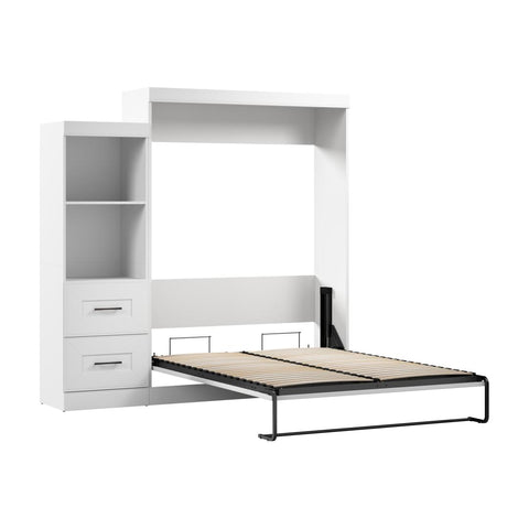 Queen Murphy Bed and Closet Organizer with Drawers (90W)
