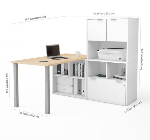L-Shaped Desk with Hutch