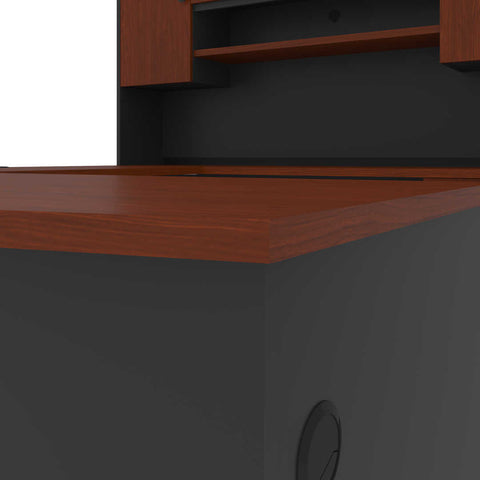 71W U or L-Shaped Executive Desk with Pedestal and Hutch