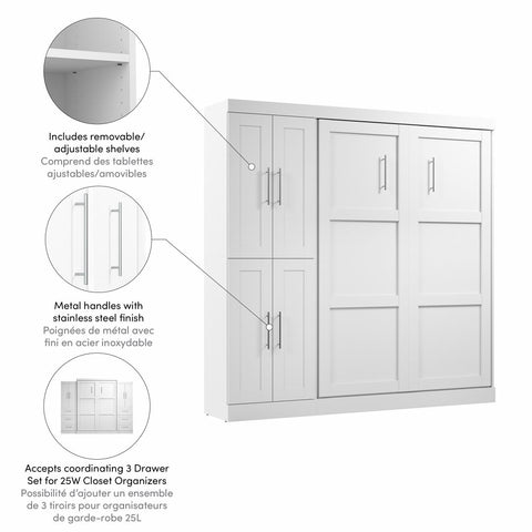 Full Murphy Bed with Closet Organizer (84W)
