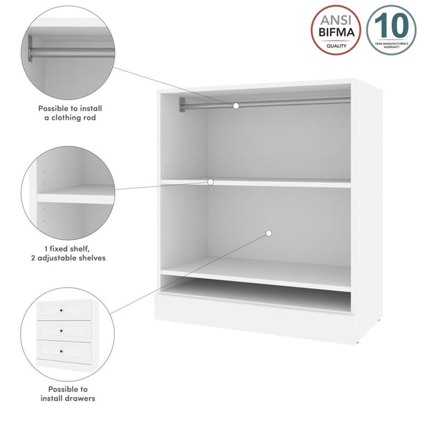 Traditional Small Closet System with Shelves, 36W x 19D