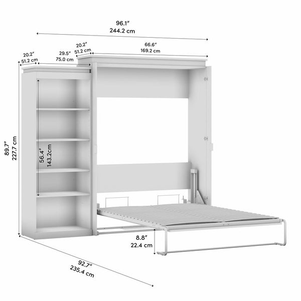 Queen Murphy Bed with Shelves (97W)