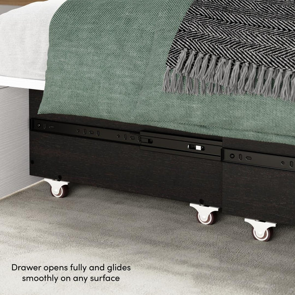 65W Queen Murphy Cabinet Bed with Pullout Drawer