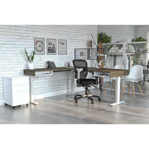 72W L-Shaped Height Adjustable Workstation