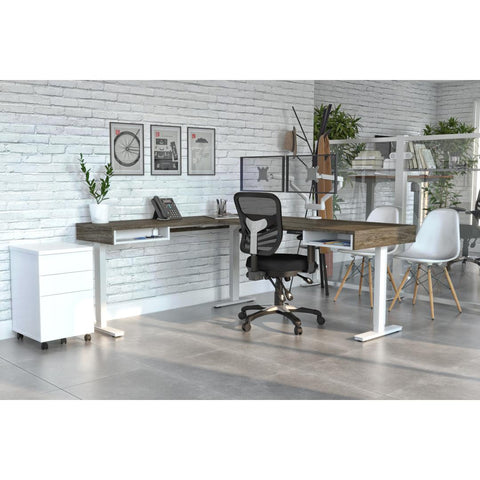 72W L-Shaped Height Adjustable Workstation