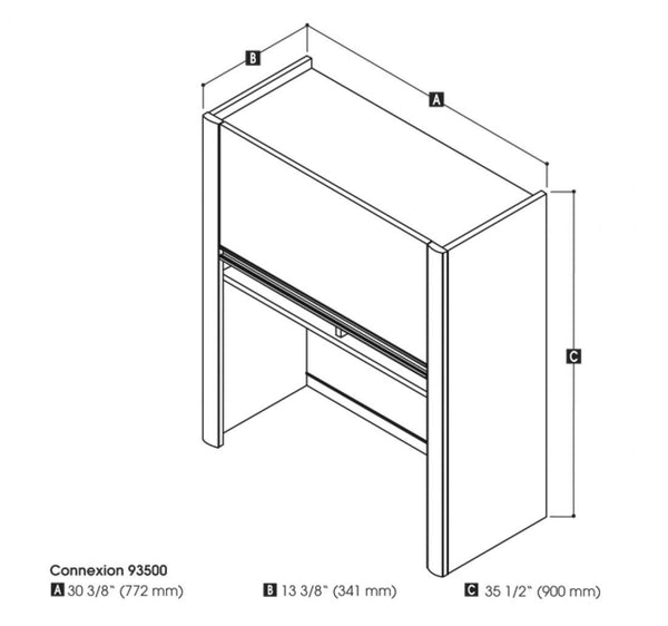 Hutch for 30” Lateral File Cabinet