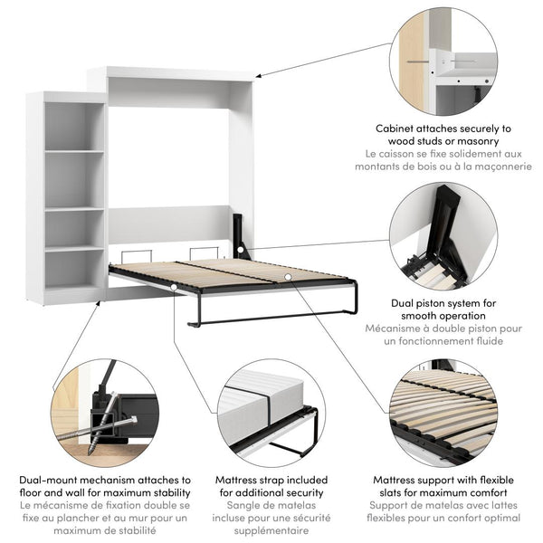 Queen Murphy Bed with Closet Organizer (90W)