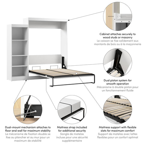 Queen Murphy Bed with Closet Organizer (90W)