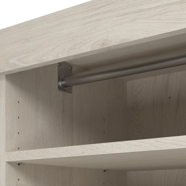 Contemporary Closet System with Shelves, Drawers & Clothing Rods, 61W x 19D