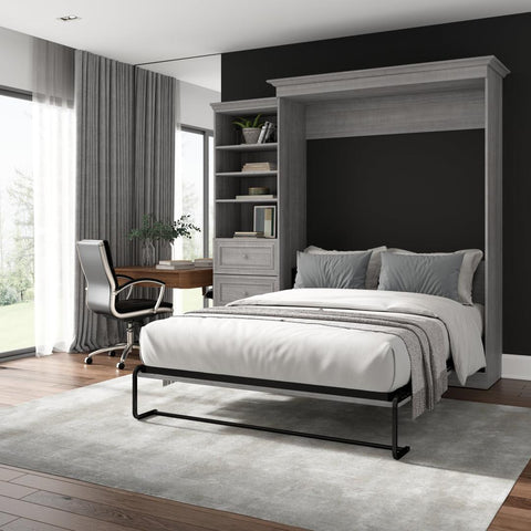 Queen Murphy Bed and Closet Organizer with Drawers (92W)