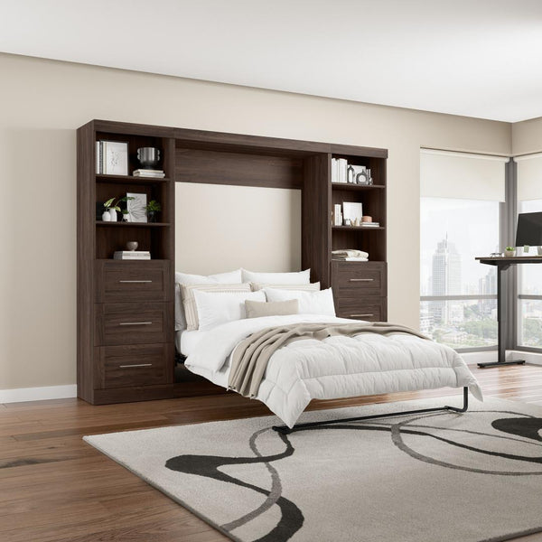Full Murphy Bed and 2 Shelving Units with Drawers (109W)