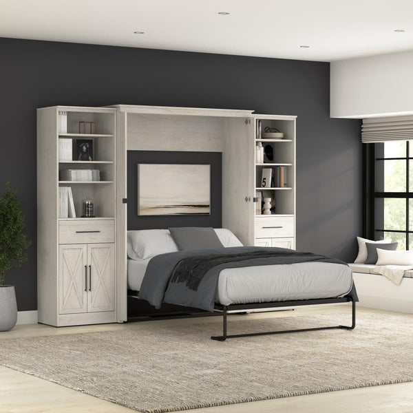 Full Murphy Bed and Closet Organizers with Doors and Drawers (113W)