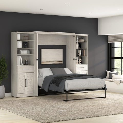 Full Murphy Bed and Closet Organizers with Doors and Drawers (113W)