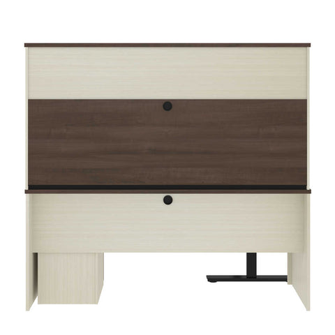 72W L-Shaped Standing Desk with Pedestal and Hutch