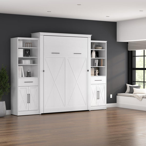 Queen Murphy Bed and Closet Organizers with Doors and Drawers (119W)