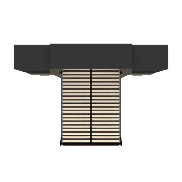 Queen Murphy Bed and 2 Shelving Units with Drawers (125W)