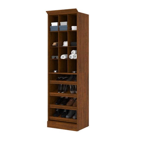 Traditional Closet System with Shoes Racks & Cubbies, 25W x 20D