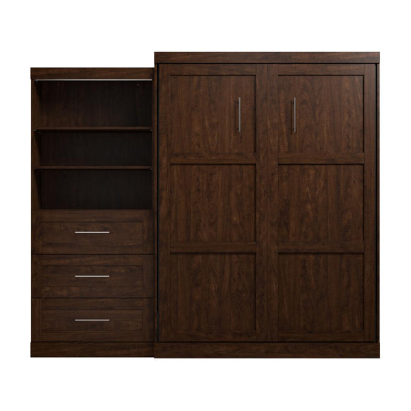 Queen Murphy Bed and Shelving Unit with Drawers (101W)