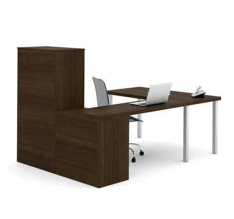 U-Shaped Executive Desk with Hutch