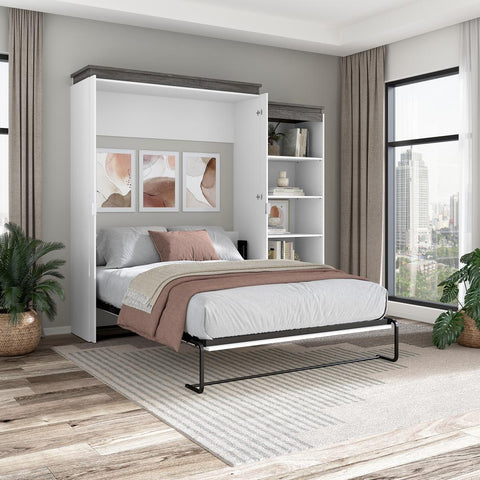 Queen Murphy Bed with Shelves (97W)