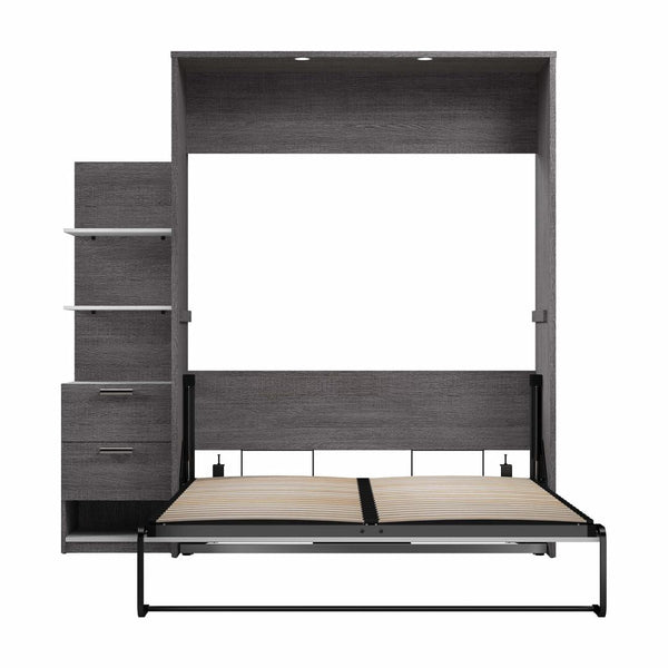 Queen Murphy Bed with Nightstand and Floating Shelves (85W)