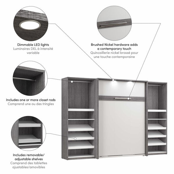 Full Murphy Bed with 2 Closet Organizers (119W)