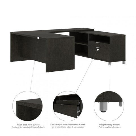 72W U-Shaped Executive Desk