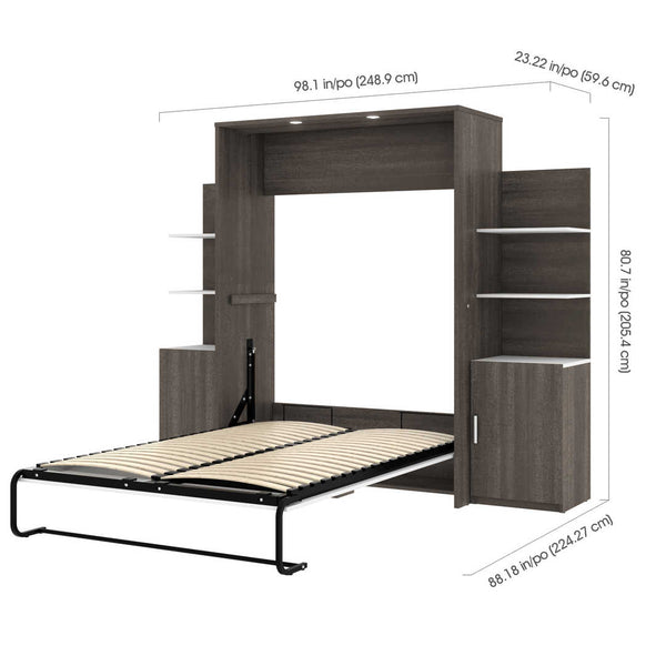 Full Murphy Bed with Floating Shelves (98W)
