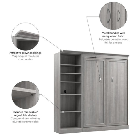 Full Murphy Bed and Closet Organizer (84W)