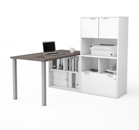 L-Shaped Desk with Hutch