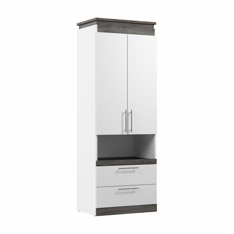 30W Tall Storage Cabinet with Doors, Drawers and Pull-Out Shelf