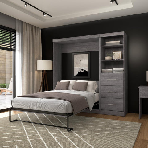 Full Murphy Bed and Closet Organizer with Drawers (84W)