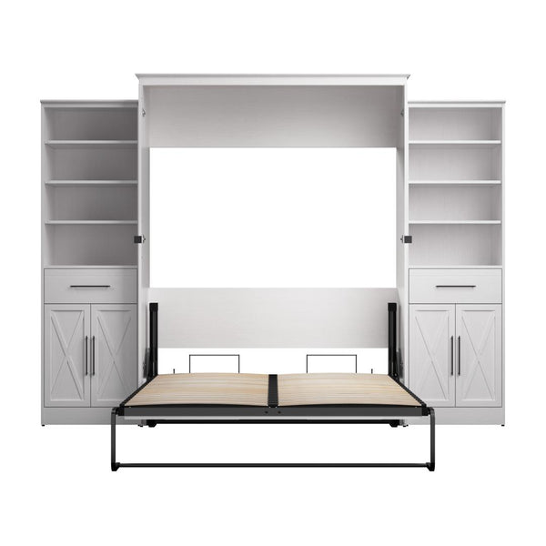 Queen Murphy Bed and Closet Organizers with Doors and Drawers (119W)