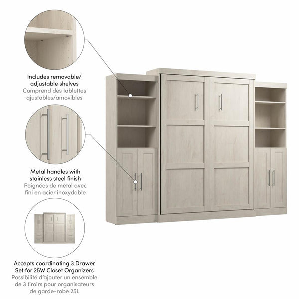Queen Murphy Bed with Closet Storage Organizers (115W)