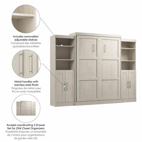 Queen Murphy Bed with Closet Storage Organizers (115W)