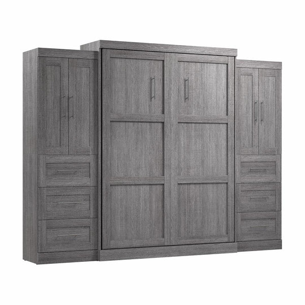 Queen Murphy Bed with Closet Storage Cabinets (115W)