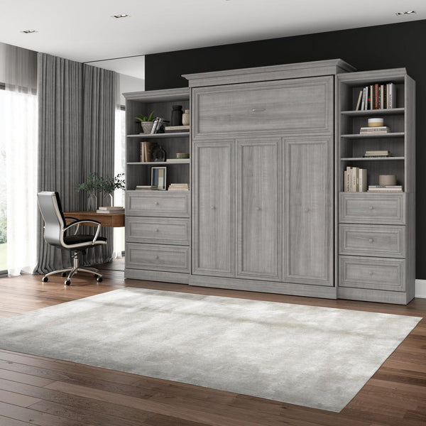 Queen Murphy Bed and Closet Organizers with Drawers (126W)